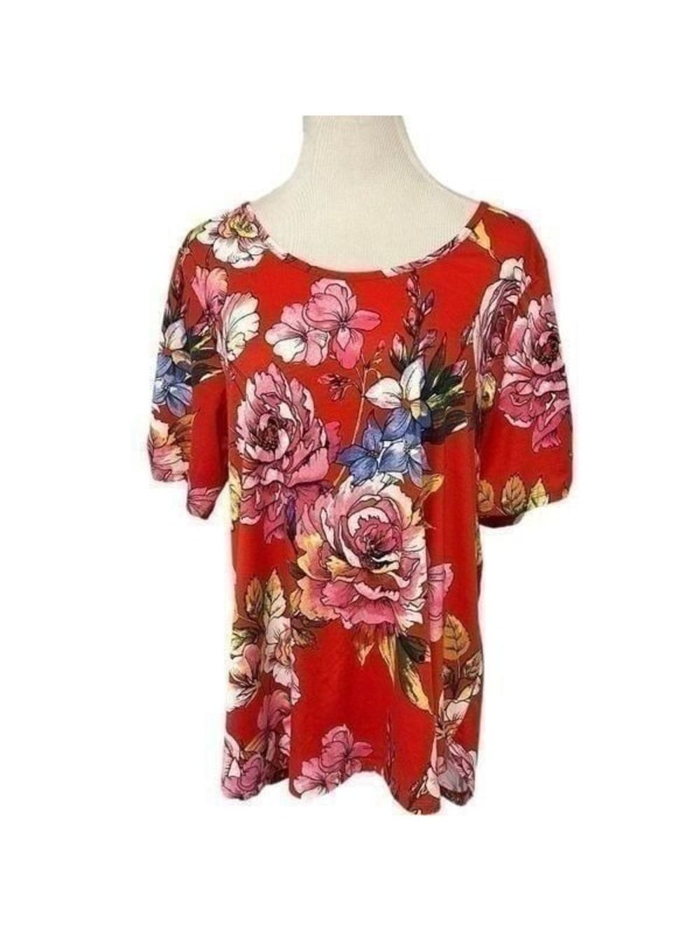 LuLaRoe Red Floral Top Sz 2 XL